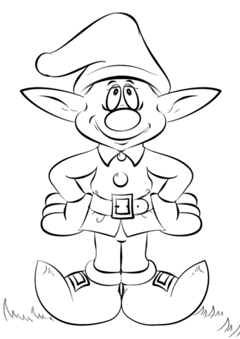 Christmas Elf From Elf Coloring Page